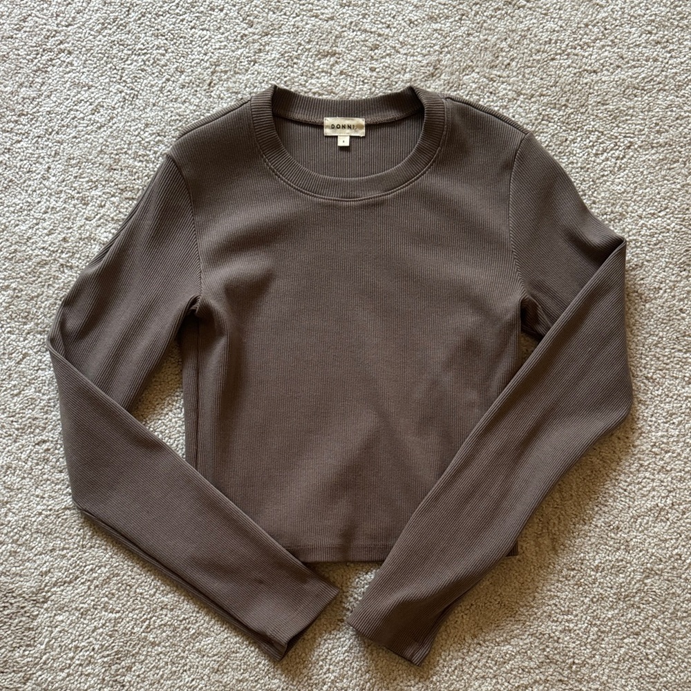 DONNI. Brown Long Sleeve Tee